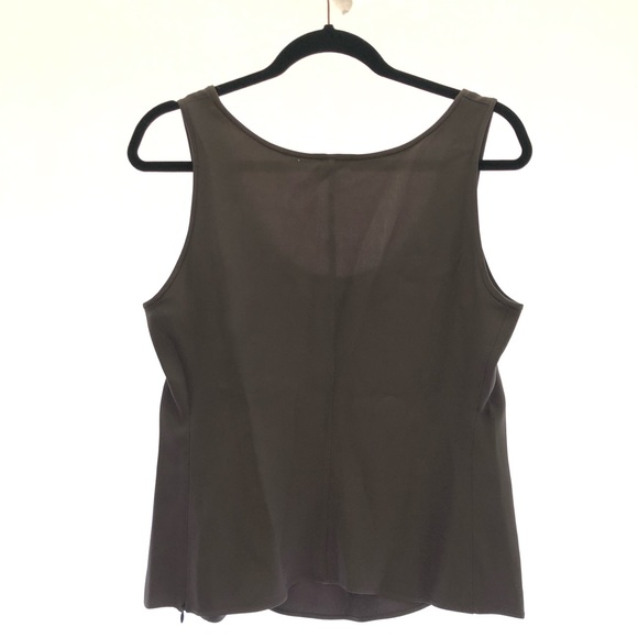 NWT Armani Collezioni gray/purple tank silk size zip sleeveless blouse top sz 8 - Picture 7 of 9